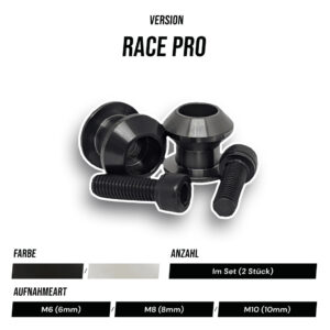Thumbnail 1 for Universal Edelstahl Motorrad Bobbins Prismabuchsen RACE PRO